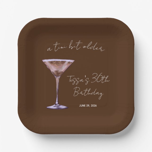 Ein Tini-Bit ältere Schokolade Martini Themed Part Pappteller (Vorderseite)