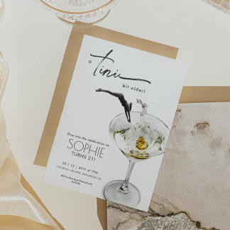 Ein Tini Bit Older Martini Geburtstag einladen Einladung