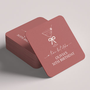 Ein Tini Bit Older Martini Geburtstagsparty Gefall Rechteckiger Pappuntersetzer