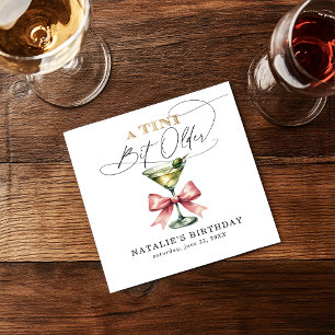 Ein Tini Bit Older Martini Pink Bow Geburtstag Serviette