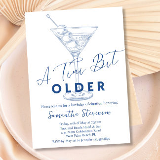 Ein Tini etwas älter moderne minimale Blue Geburts Einladung