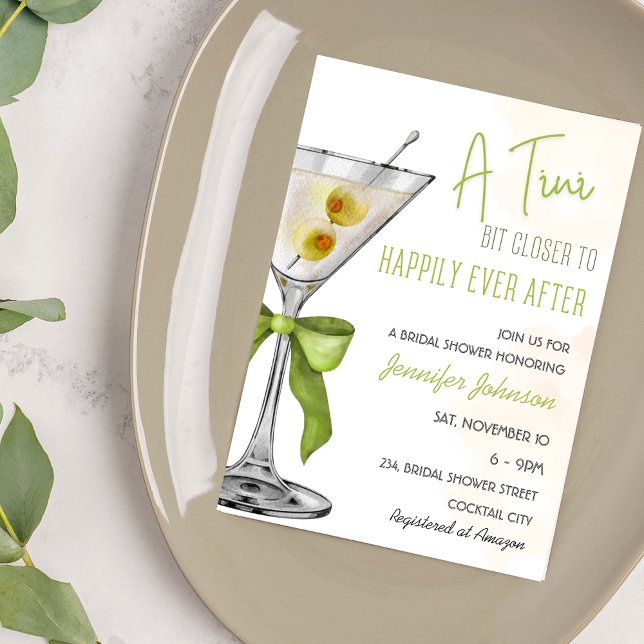 Ein Tini etwas Näheres Cocktail-Brautparty Einladung (A Tini Bit Closer Cocktail Bridal Shower Invitation)