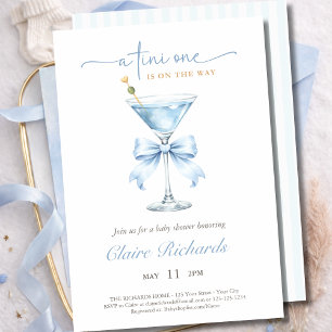 Ein Tini kommt auf den Weg Blue Boy Baby Shower Einladung