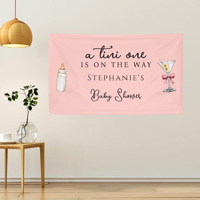 Ein Tini-One auf dem Weg Pink Martini Babydusche Banner (Von Creator hochgeladen)