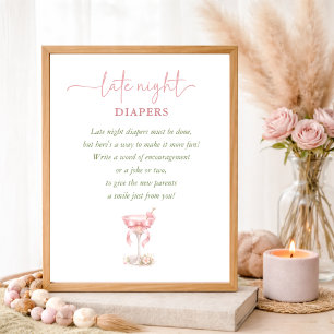 Ein TIni One Elegant Babyparty Späte Nacht Windeln Poster
