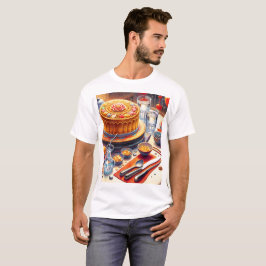 ein Tisch mit Kuchen und einer Schüssel mit Süßigk T-Shirt