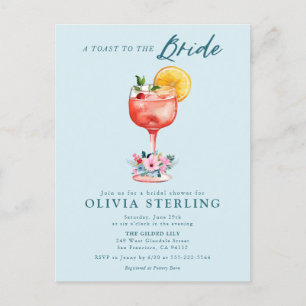 Ein Toast auf die Braut: Einladung zur Bridal Show Postkarte