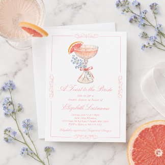 Ein Toast auf die Braut Grapefruit Champagner Einladung