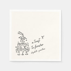 Ein Toast auf die Elfenbeinhochzeit-Serviette für  Serviette