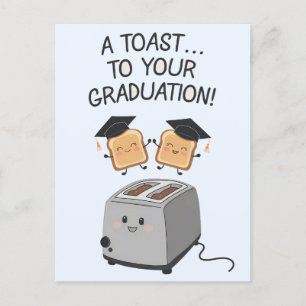 Ein Toast auf Ihren Abschluss Lustige Familie Freu Postkarte