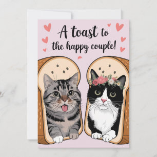 Ein Toast für das glückliche Paar Lustige Katzenho Einladung