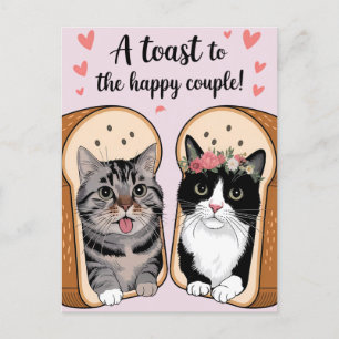 Ein Toast für das glückliche Paar Lustige Katzenho Postkarte