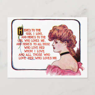 Ein Toast für das Mädchen, das ich liebe Postkarte