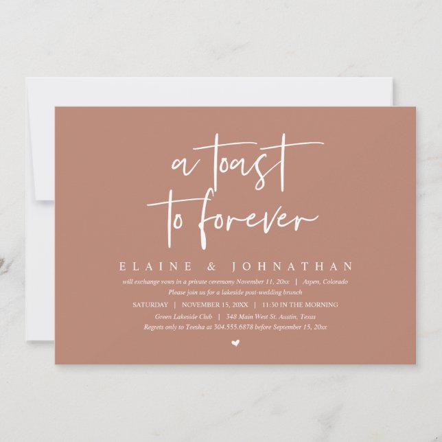 Ein Toast für immer, ein Brunch-Party für Hochzeit Einladung (Vorderseite)