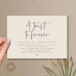 Ein Toast für immer, ein Brunch-Party für Hochzeit Einladung<br><div class="desc">Mit unserer modernen, hochklassigen Design Hochzeitsfeier Einladungskarte geben Sie Ihr Glück immer wieder im Stil (Toast To Forever) bekannt. Unsere "Happily Ever After Brunch Party Celebration Invitation card" ist ideal für Paare, die sich entschieden haben, ein Party zur Feier ihrer Gewerkschaft zu feiern, zu erfreuen und wollen. Mit seinem ausgeklügelten...</div>