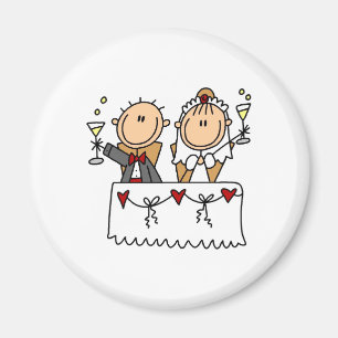 Ein Toast zum Braut-und Bräutigam-Magneten Magnet