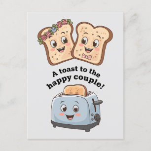 Ein Toast zum glücklichen Paar lustige Hochzeit Postkarte