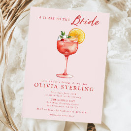 Ein Toast zum rosa und roten Brautparty Einladung