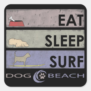 Ein toller Aufkleber für Hunde- und Strandliebhabe