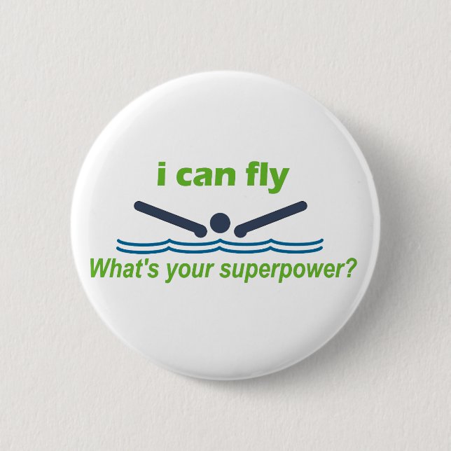 Ein tolles Geschenk für den Schmetterlingsschwimme Button (Vorderseite)