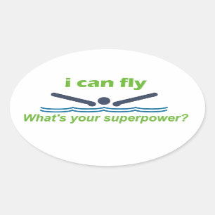 Ein tolles Geschenk für den Schmetterlingsschwimme Ovaler Aufkleber