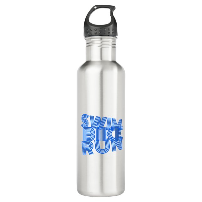 Ein tolles Triathlon Geschenk für Ihren Freund ode Edelstahlflasche (Vorderseite)