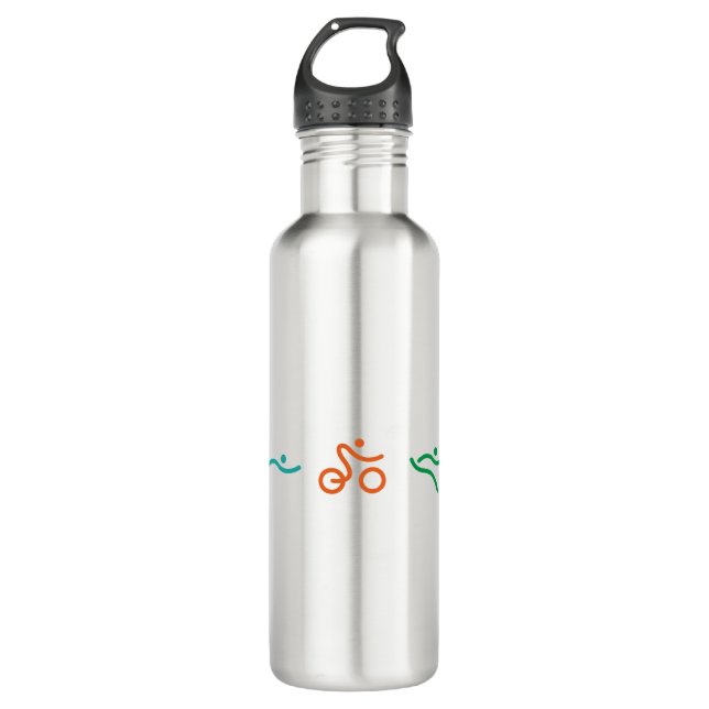 Ein tolles Triathlon-Geschenk für Ihren Freund ode Edelstahlflasche (Vorderseite)