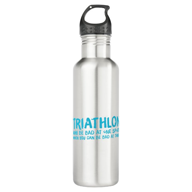 Ein tolles Triathlon-Geschenk für Ihren Freund ode Edelstahlflasche (Vorderseite)