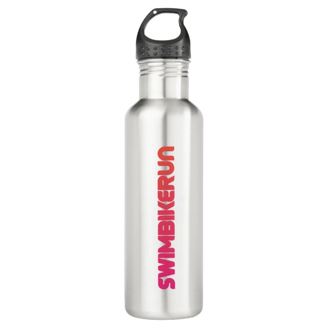 Ein tolles Triathlon Geschenk für Ihren Freund ode Edelstahlflasche (Vorderseite)