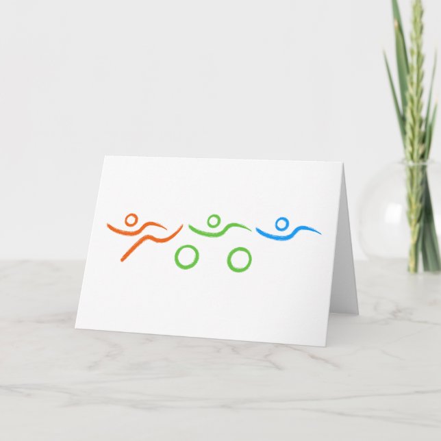 Ein tolles Triathlon-Geschenk für Ihren Freund ode Karte (Vorderseite)