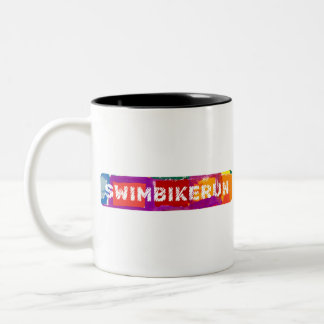 Ein tolles Triathlon-Geschenk für Ihren Freund ode Zweifarbige Tasse