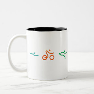 Ein tolles Triathlon-Geschenk für Ihren Freund ode Zweifarbige Tasse