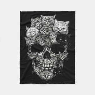 Ein Totenkopf, aber seine Katze Kitty-Skelett Hall Fleecedecke
