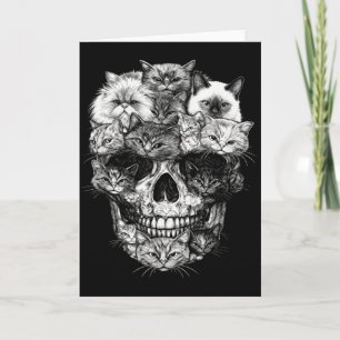 Ein Totenkopf, aber seine Katze Kitty-Skelett Hall Karte