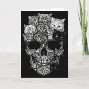 Ein Totenkopf, aber seine Katze Kitty-Skelett Hall Karte