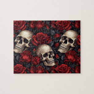 Ein Totenkopf- und Rosen-Serien-Design 10