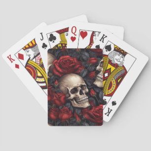 Ein Totenkopf- und Rosen-Serien-Design 10 Spielkarten