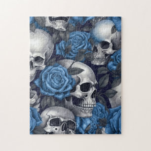 Ein Totenkopf- und Rosen-Serien-Design 12