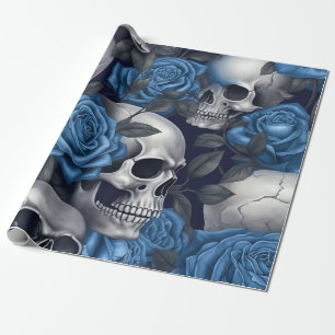 Ein Totenkopf- und Rosen-Serien-Design 12 Geschenkpapier