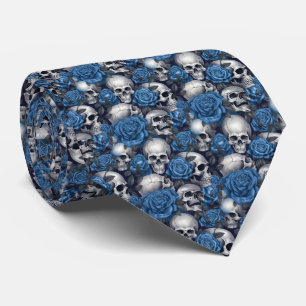 Ein Totenkopf- und Rosen-Serien-Design 12 Krawatte