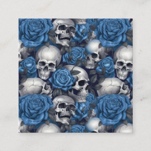 Ein Totenkopf- und Rosen-Serien-Design 12 Quadratische Visitenkarte