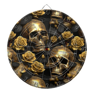 Ein Totenkopf- und Rosen-Serien-Design 8 Dartscheibe