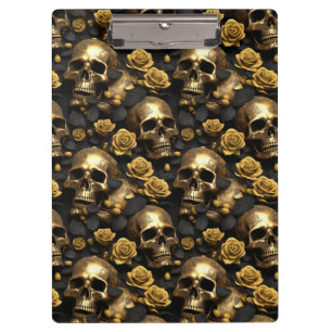 Ein Totenkopf- und Rosen-Serien-Design 8 Klemmbrett