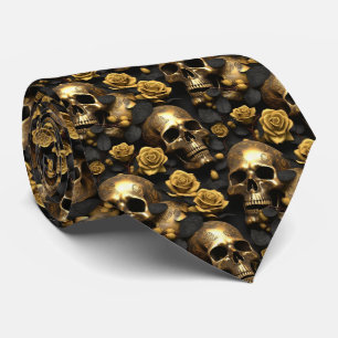 Ein Totenkopf- und Rosen-Serien-Design 8 Krawatte