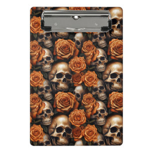 Ein Totenkopf und Rosen Serien Design 9 Mini Klemmbrett