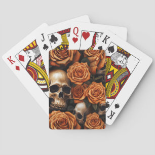 Ein Totenkopf- und Rosen-Serien-Design 9 Spielkarten