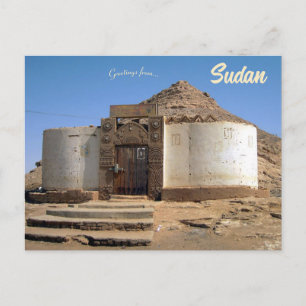 Ein traditionelles Haus in Wadi Halfa Sudan Postkarte