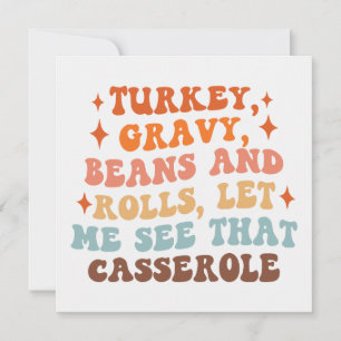 Ein traditionelles Thanksgiving-Essen Karte