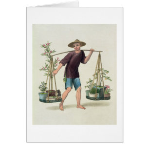 Ein Träger mit Obstbäumen und Blumen, überziehe