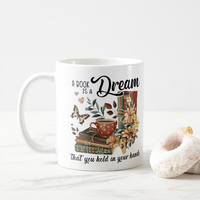 Ein Traum des Buches Lover Kaffeetasse (Mit Donut)